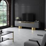 Casa si Gradina - Mobilier - Comode si corpuri - Comode - Comoda tv, Hanah Home, pal melaminat, antracit si auriu, 180x50x30 cm, 618BLY1260 - Infinity.ro
