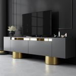 Casa si Gradina - Mobilier - Comode si corpuri - Comode - Comoda tv, Hanah Home, pal melaminat, antracit si auriu, 180x50x30 cm, 618BLY1260 - Infinity.ro