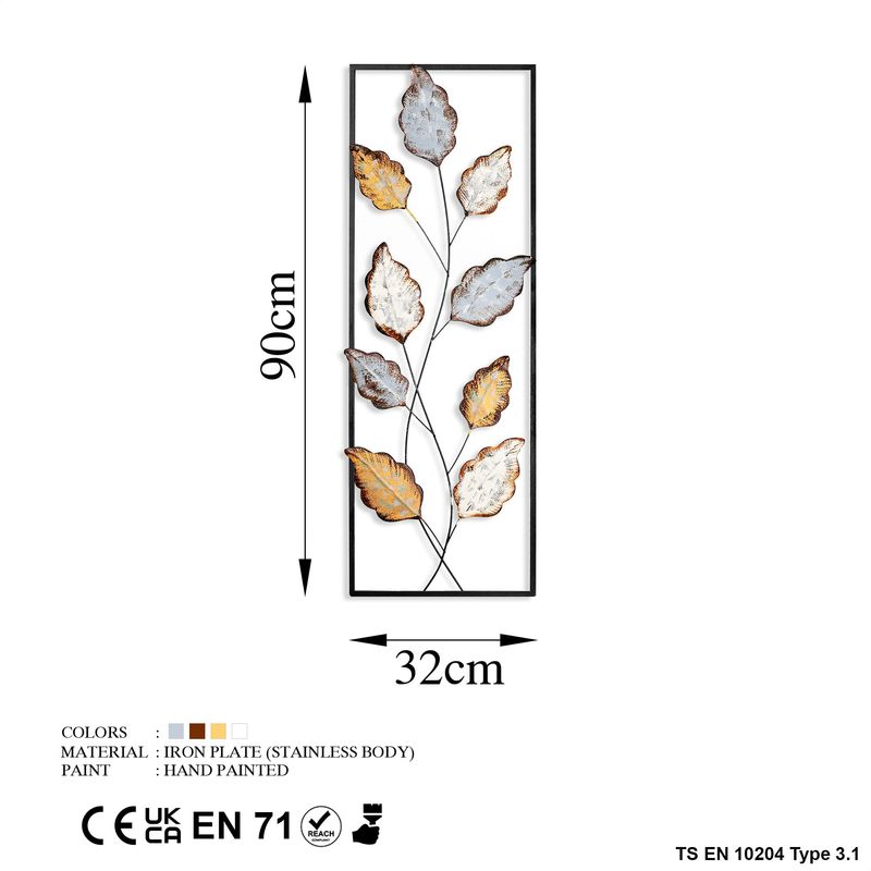 Casa si Gradina - Decoratiuni - Decoratiuni perete - Accesoriu decorativ de perete, Wallxpert, metal, multicolor, 32x90 cm, 930DYU1205 - Infinity.ro