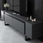 Casa si Gradina - Mobilier - Comode si corpuri - Comode - Comoda tv, Hanah Home, pal melaminat, antracit si negru, 180x50x30 cm, 618BLY1275 - Infinity.ro
