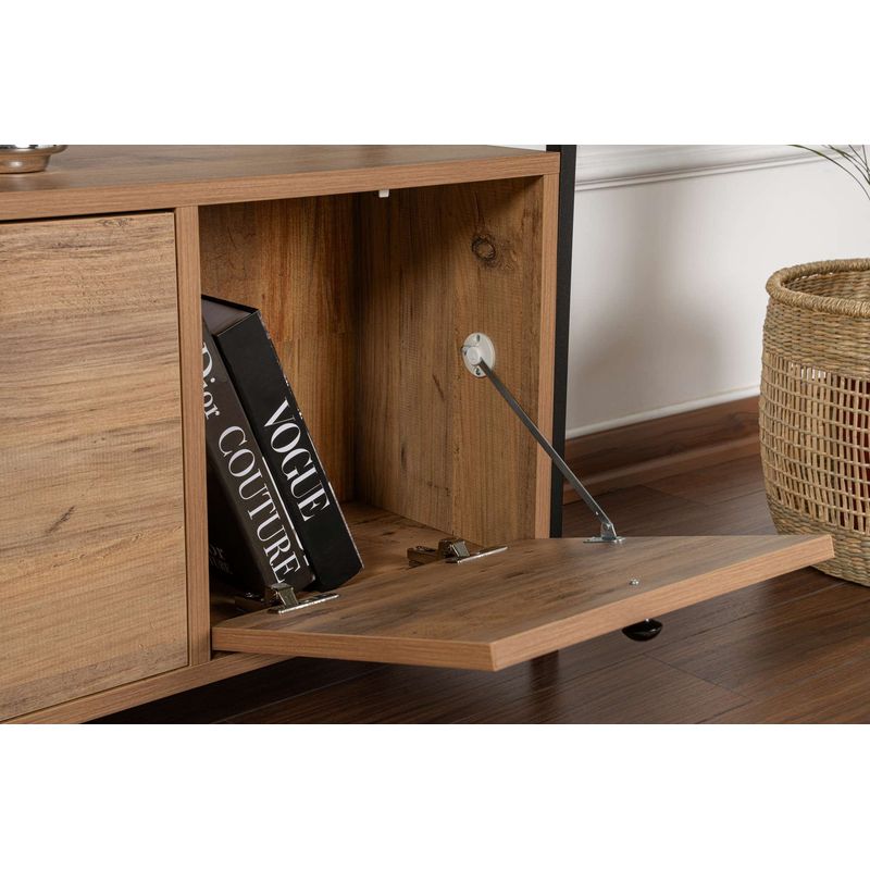 Casa si Gradina - Mobilier - Comode si corpuri - Console - Consola, Hanah Home, pal melaminat, pin atlantic si negru, 120x30x75 cm, 241NRD1340 - Infinity.ro