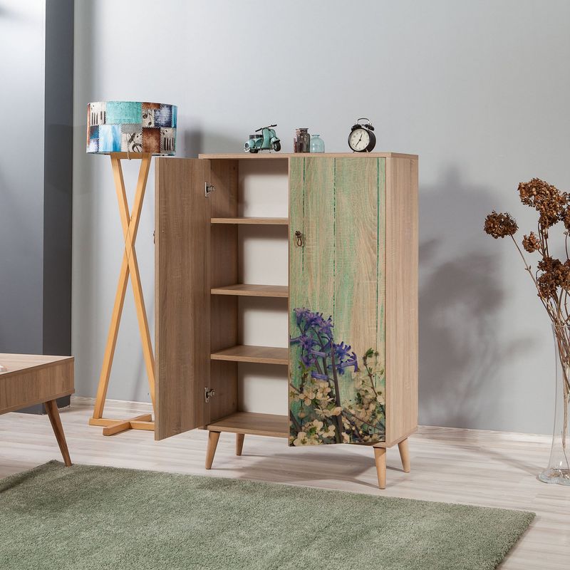 Casa si Gradina - Mobilier - Dulapuri si sifoniere - Dulapuri - Dulap multifunctional, Hanah Home, pal melaminat, stejar sonoma, 80x36x127 cm, 863SPH3927 - Infinity.ro