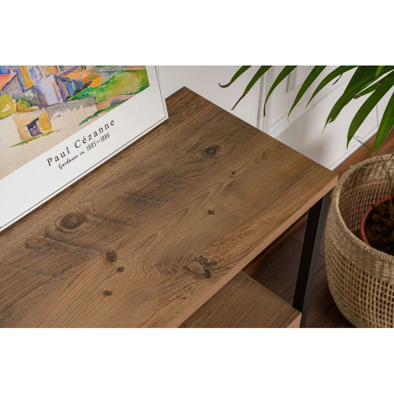 Casa si Gradina - Mobilier - Comode si corpuri - Console - Consola, Hanah Home, pal melaminat, pin atlantic si negru, 120x30x75 cm, 241NRD1340 - Infinity.ro