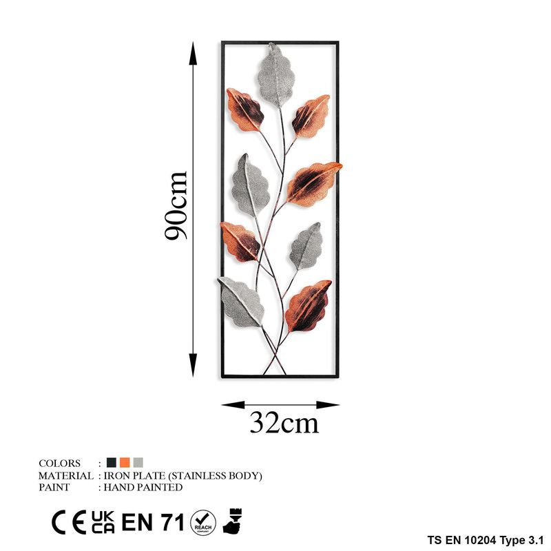 Casa si Gradina - Decoratiuni - Decoratiuni perete - Accesoriu decorativ de perete, Wallxpert, metal, multicolor, 32x90 cm, 930DYU1203 - Infinity.ro
