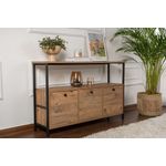 Casa si Gradina - Mobilier - Comode si corpuri - Console - Consola, Hanah Home, pal melaminat, pin atlantic si negru, 120x30x75 cm, 241NRD1340 - Infinity.ro