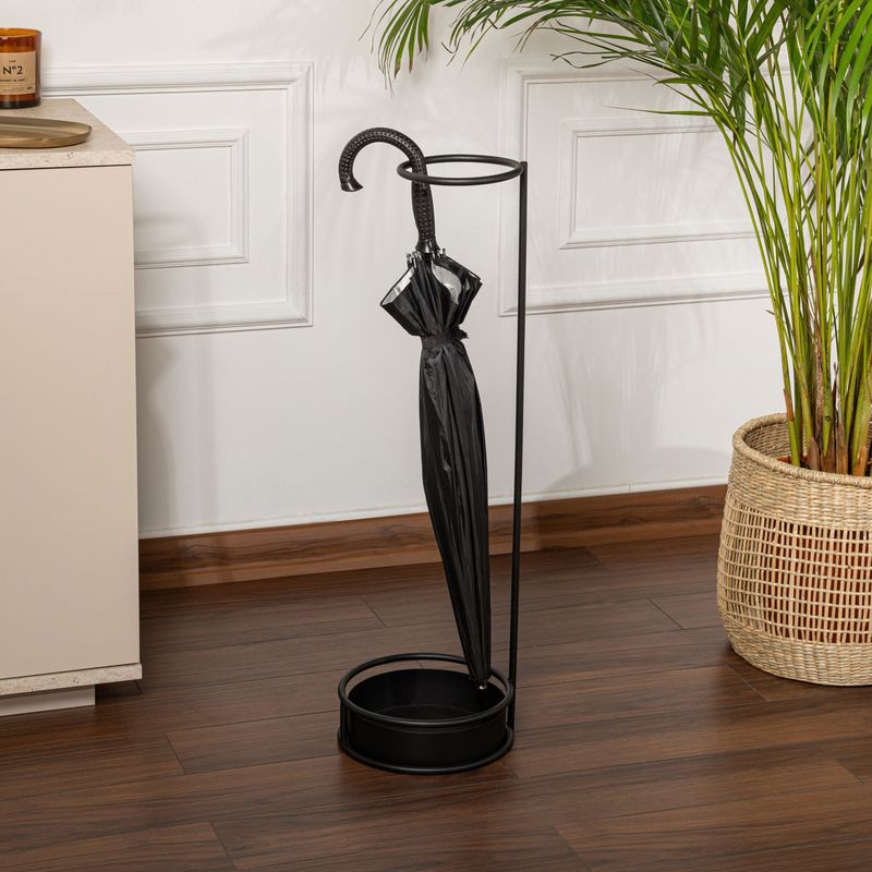 Casa si Gradina - Decoratiuni - Obiecte decorative - Suporturi umbrele - Suport umbrele, Aberto Design, metal, negru, 22x22x75 cm - Infinity.ro