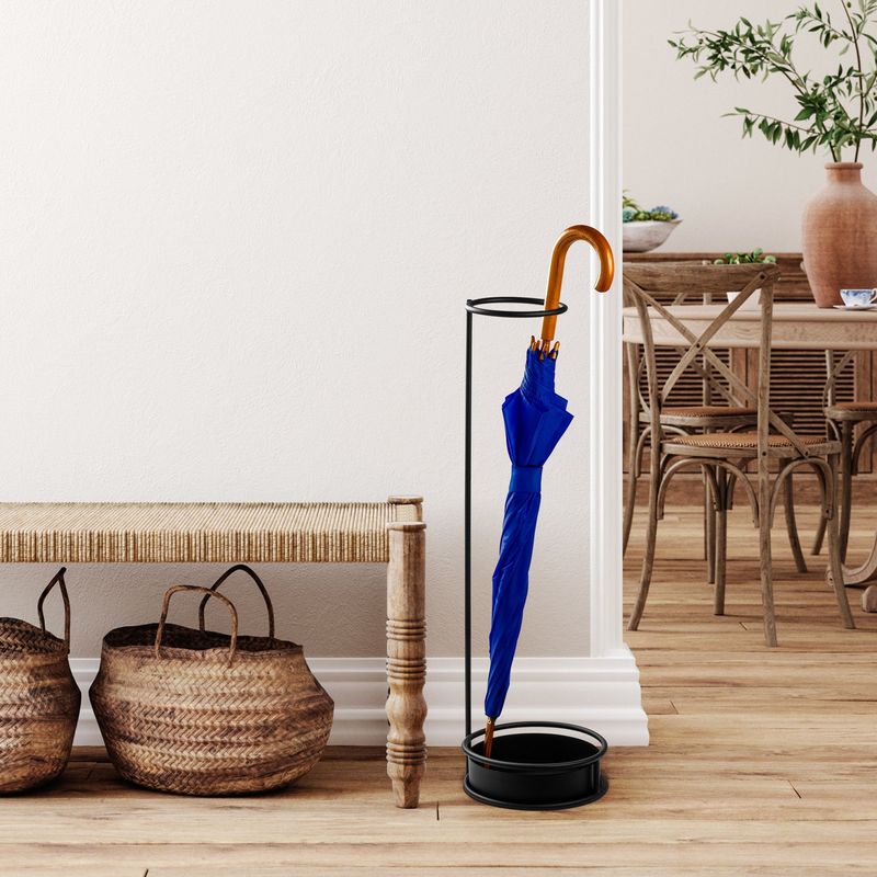 Casa si Gradina - Decoratiuni - Obiecte decorative - Suporturi umbrele - Suport umbrele, Aberto Design, metal, negru, 22x22x75 cm - Infinity.ro