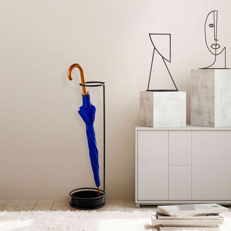 Casa si Gradina - Decoratiuni - Obiecte decorative - Suporturi umbrele - Suport umbrele, Aberto Design, metal, negru, 22x22x75 cm - Infinity.ro