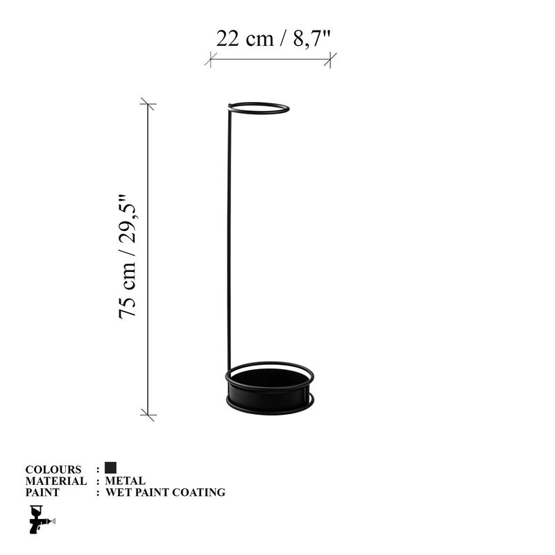 Casa si Gradina - Decoratiuni - Obiecte decorative - Suporturi umbrele - Suport umbrele, Aberto Design, metal, negru, 22x22x75 cm - Infinity.ro