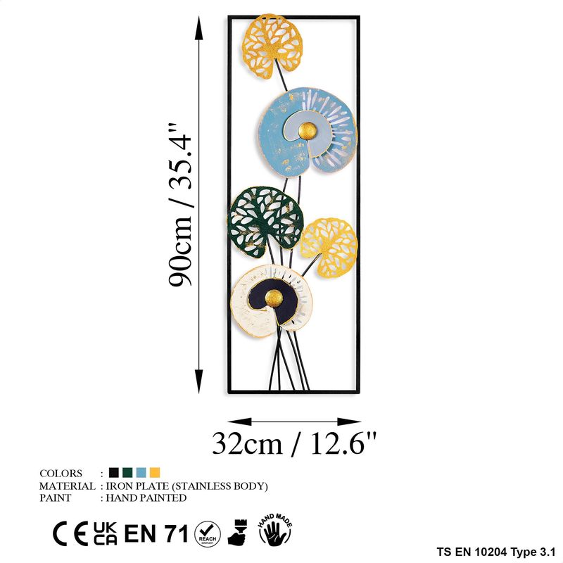Casa si Gradina - Decoratiuni - Decoratiuni perete - Accesoriu decorativ de perete, Wallxpert, metal, multicolor, 32x90x4 cm, 930DYU1283 - Infinity.ro