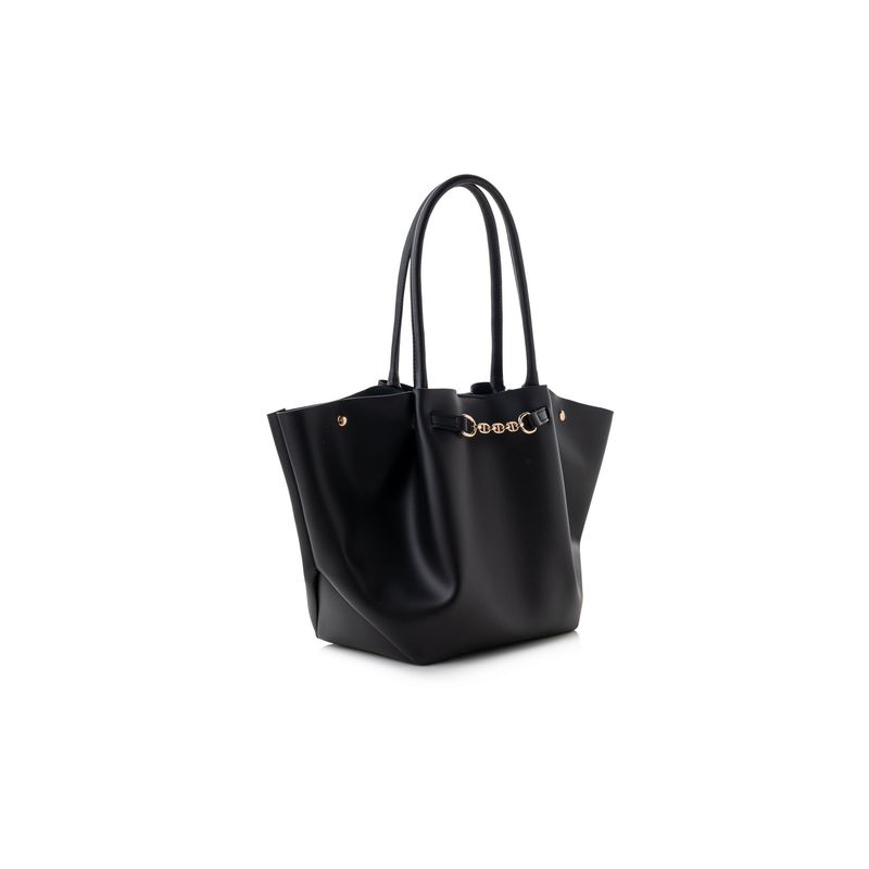 Fashion, accesorii si bijuterii - Femei - Accesorii femei - Genti si rucsacuri femei - Geanta tote, Lucky Bees, piele polivinilica, negru, 28x10x17 cm - Infinity.ro