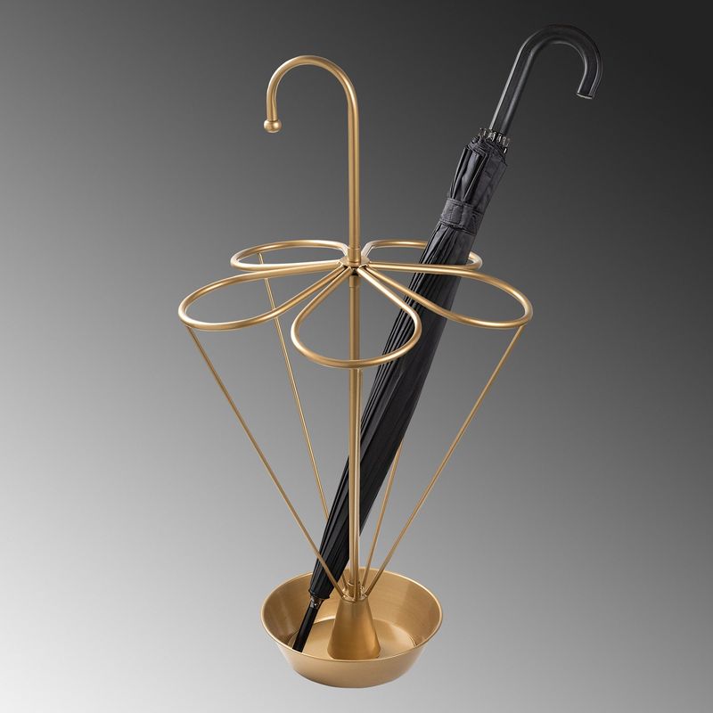 Casa si Gradina - Decoratiuni - Obiecte decorative - Suporturi umbrele - Suport umbrele, Aberto Design, metal, auriu, 40x40x76 cm - Infinity.ro