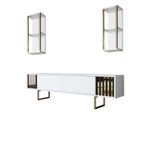 Casa si Gradina - Mobilier - Comode si corpuri - Comode - Comoda tv, Hanah Home, pal melaminat, alb negru, 180x30x48 cm, 618BLY1146 - Infinity.ro