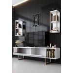 Casa si Gradina - Mobilier - Comode si corpuri - Comode - Comoda tv, Hanah Home, pal melaminat, alb negru, 180x30x48 cm, 618BLY1146 - Infinity.ro