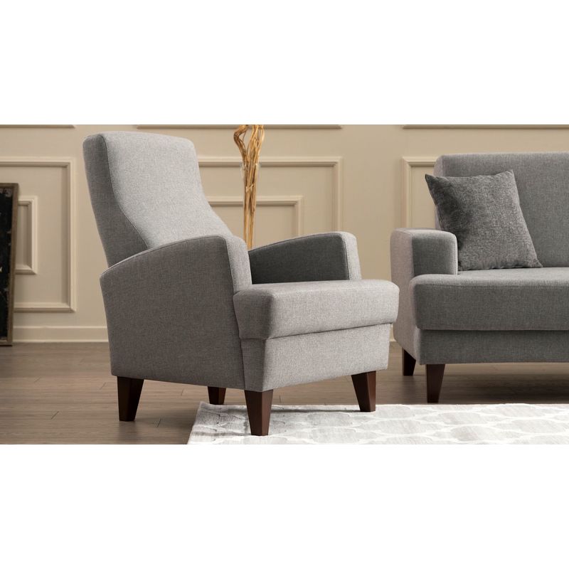 Casa si Gradina - Mobilier - Scaune si fotolii - Fotolii - Fotoliu, Hanah Home, lemn, gri deschis, 76x87x91 cm - Infinity.ro