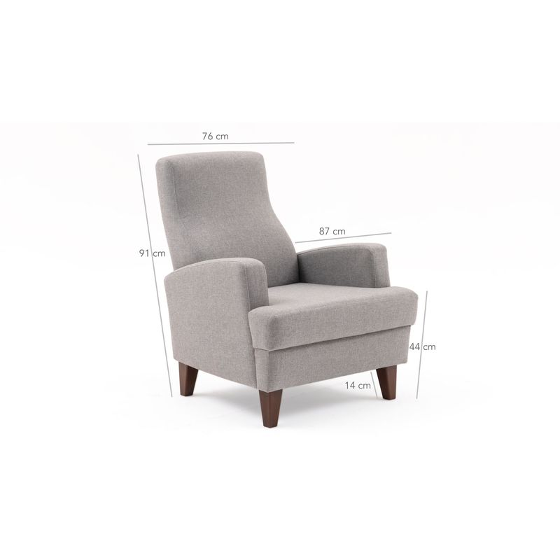 Casa si Gradina - Mobilier - Scaune si fotolii - Fotolii - Fotoliu, Hanah Home, lemn, gri deschis, 76x87x91 cm - Infinity.ro