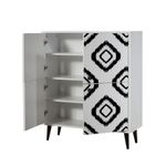 Casa si Gradina - Mobilier - Dulapuri si sifoniere - Dulapuri - Dulap multifunctional, Hanah Home, pal melaminat, alb negru, 95x36x111 cm, 869VEL3987 - Infinity.ro
