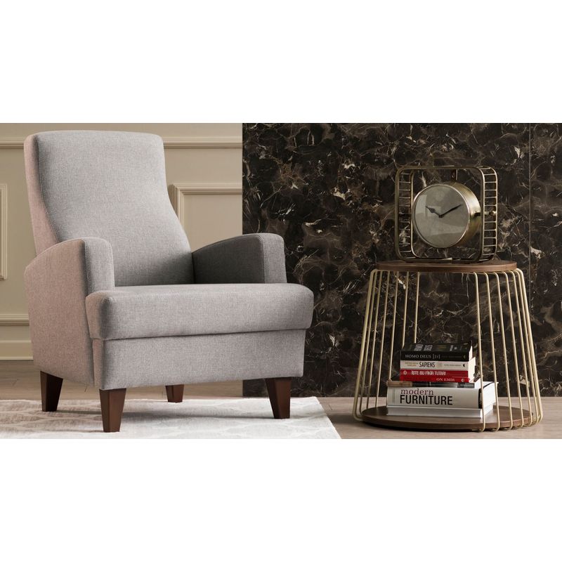 Casa si Gradina - Mobilier - Scaune si fotolii - Fotolii - Fotoliu, Hanah Home, lemn, gri deschis, 76x87x91 cm - Infinity.ro