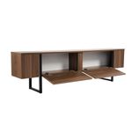 Casa si Gradina - Mobilier - Comode si corpuri - Comode - Comoda tv, Hanah Home, pal melaminat, nuc si negru, 180x50x29.5 cm - Infinity.ro