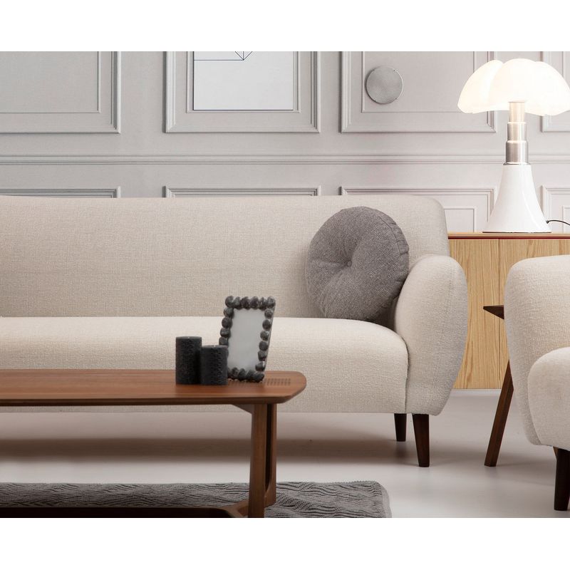 Casa si Gradina - Mobilier - Canapele si coltare - Canapele - Canapea 3 locuri, Hanah Home, lemn fag si pal, bej, 220x87x87 cm - Infinity.ro