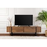 Casa si Gradina - Mobilier - Comode si corpuri - Comode - Comoda tv, Hanah Home, pal melaminat, nuc si negru, 180x50x29.5 cm - Infinity.ro