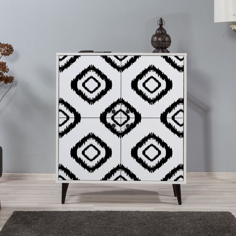 Casa si Gradina - Mobilier - Dulapuri si sifoniere - Dulapuri - Dulap multifunctional, Hanah Home, pal melaminat, alb negru, 95x36x111 cm, 869VEL3987 - Infinity.ro