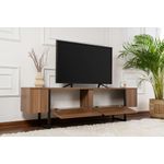 Casa si Gradina - Mobilier - Comode si corpuri - Comode - Comoda tv, Hanah Home, pal melaminat, nuc si negru, 180x50x29.5 cm - Infinity.ro