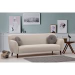 Casa si Gradina - Mobilier - Canapele si coltare - Canapele - Canapea 3 locuri, Hanah Home, lemn fag si pal, bej, 220x87x87 cm - Infinity.ro