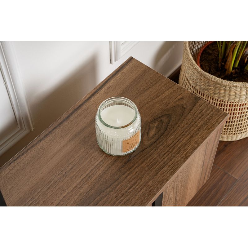 Casa si Gradina - Mobilier - Comode si corpuri - Comode - Comoda tv, Hanah Home, pal melaminat, nuc si negru, 180x50x29.5 cm - Infinity.ro