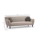 Casa si Gradina - Mobilier - Canapele si coltare - Canapele - Canapea 3 locuri, Hanah Home, lemn fag si pal, bej, 220x87x87 cm - Infinity.ro
