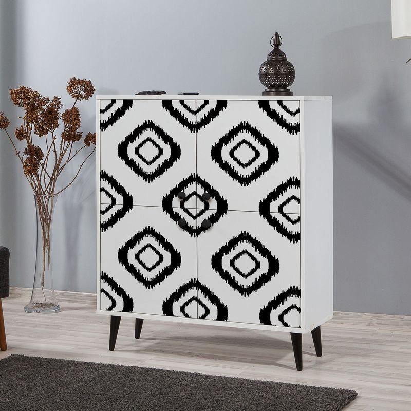 Casa si Gradina - Mobilier - Dulapuri si sifoniere - Dulapuri - Dulap multifunctional, Hanah Home, pal melaminat, alb negru, 95x36x111 cm, 869VEL3987 - Infinity.ro