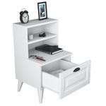 Casa si Gradina - Mobilier - Comode si corpuri - Noptiere - Noptiera, Hanah Home, pal melaminat, alb, 45x40x74.4 cm - Infinity.ro