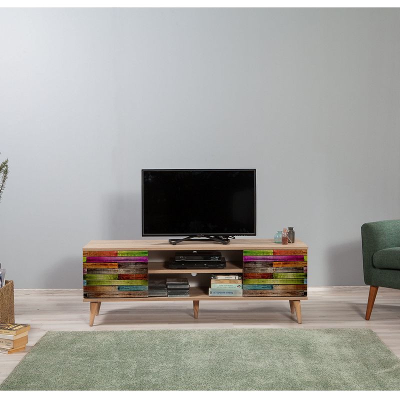 Casa si Gradina - Mobilier - Comode si corpuri - Comode - Comoda tv, Hanah Home, pal melaminat, stejar sonoma, 140x40x50 cm, 863SPH3016 - Infinity.ro