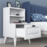 Casa si Gradina - Mobilier - Comode si corpuri - Noptiere - Noptiera, Hanah Home, pal melaminat, alb, 45x40x74.4 cm - Infinity.ro