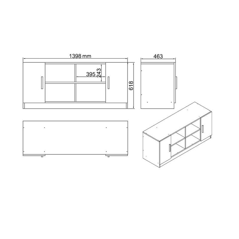 Casa si Gradina - Mobilier - Mese si birouri - Birouri - Set mobilier birou, Hanah Home, pal melaminat, stejar si negru, birou 140x60x73.8 cm, masuta 60x50x46.3 cm, consola 139.8x46.3x61.8 cm - Infinity.ro