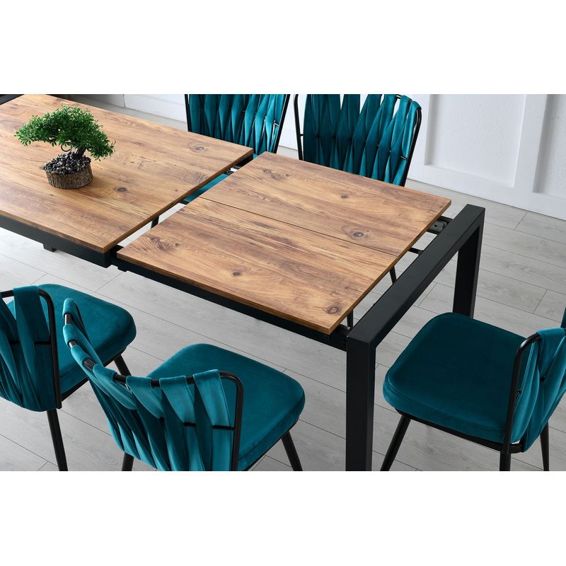 Casa si Gradina - Mobilier - Mese si birouri - Mese bucatarie si dining - Masa de dining, Hanah Home, PAL melaminat, pin atlantic, 120-187x74x75 cm - Infinity.ro