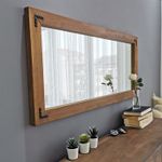 Casa si Gradina - Decoratiuni - Oglinzi - Oglinda, Hanah Home, lemn masiv de pin, nuc, 110x50x3 cm, 552NOS2126 - Infinity.ro