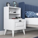 Casa si Gradina - Mobilier - Comode si corpuri - Noptiere - Noptiera, Hanah Home, pal melaminat, alb, 45x40x74.4 cm - Infinity.ro