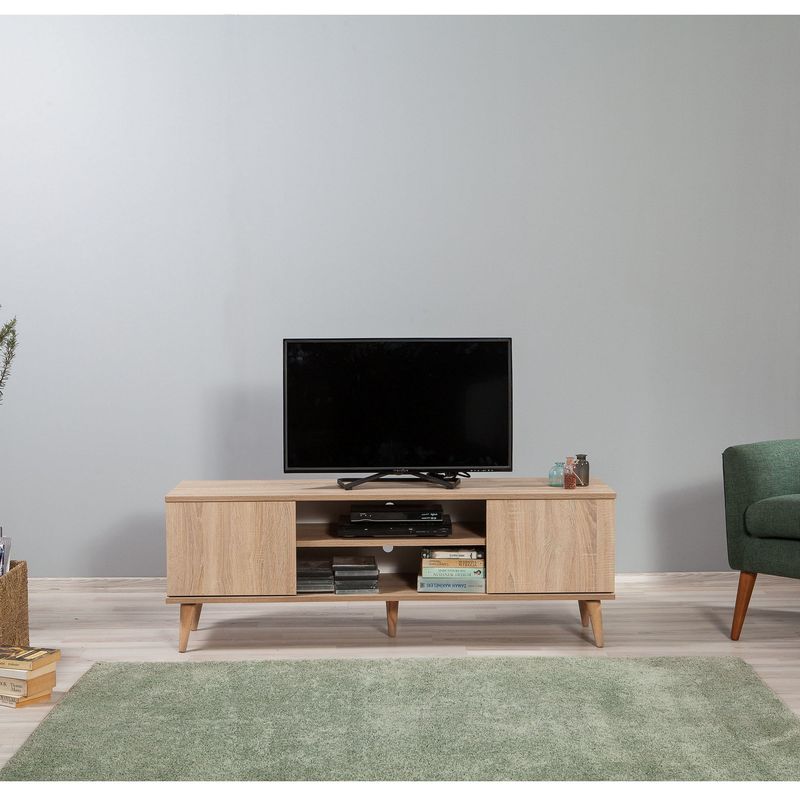 Casa si Gradina - Mobilier - Comode si corpuri - Comode - Comoda tv, Hanah Home, pal melaminat, stejar sonoma, 140x40x50 cm, 863SPH3015 - Infinity.ro