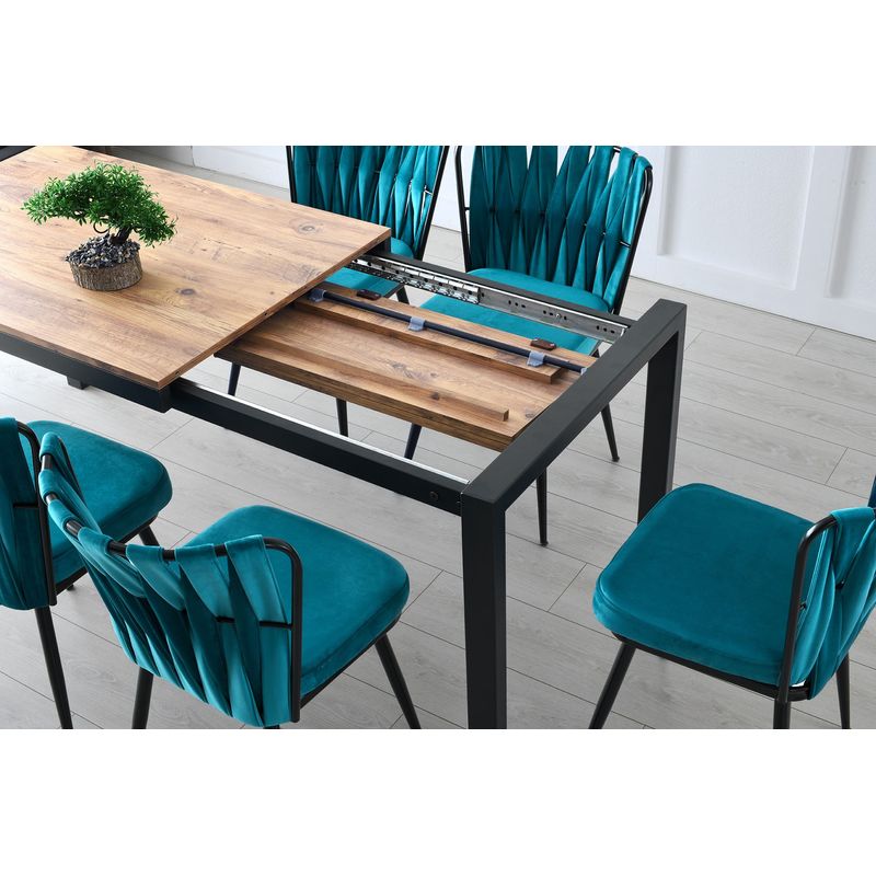 Casa si Gradina - Mobilier - Mese si birouri - Mese bucatarie si dining - Masa de dining, Hanah Home, PAL melaminat, pin atlantic, 120-187x74x75 cm - Infinity.ro