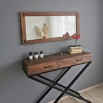 Casa si Gradina - Decoratiuni - Oglinzi - Oglinda, Hanah Home, lemn masiv de pin, nuc, 110x50x3 cm, 552NOS2126 - Infinity.ro