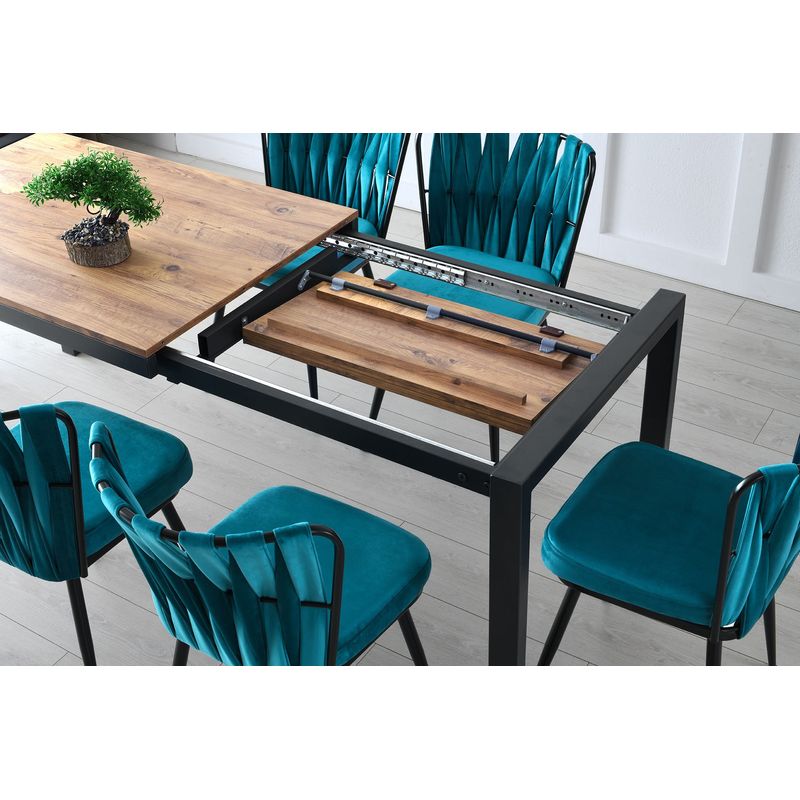 Casa si Gradina - Mobilier - Mese si birouri - Mese bucatarie si dining - Masa de dining, Hanah Home, PAL melaminat, pin atlantic, 120-187x74x75 cm - Infinity.ro