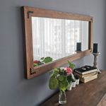Casa si Gradina - Decoratiuni - Oglinzi - Oglinda, Hanah Home, lemn masiv de pin, nuc, 110x50x3 cm, 552NOS2126 - Infinity.ro