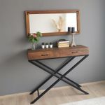 Casa si Gradina - Decoratiuni - Oglinzi - Oglinda, Hanah Home, lemn masiv de pin, nuc, 110x50x3 cm, 552NOS2126 - Infinity.ro