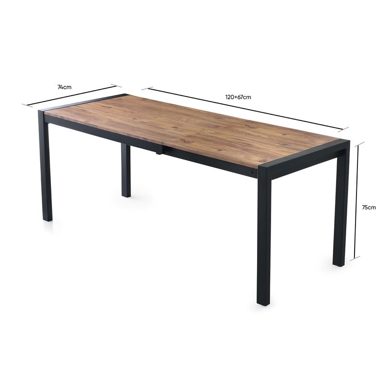 Casa si Gradina - Mobilier - Mese si birouri - Mese bucatarie si dining - Masa de dining, Hanah Home, PAL melaminat, pin atlantic, 120-187x74x75 cm - Infinity.ro