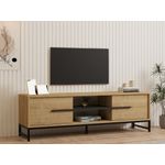 Casa si Gradina - Mobilier - Comode si corpuri - Console - Suport tv, Hanah Home, pal melaminat, stejar safir, 160x40x50 cm - Infinity.ro