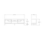 Casa si Gradina - Mobilier - Comode si corpuri - Console - Suport tv, Hanah Home, pal melaminat, stejar safir, 160x40x50 cm - Infinity.ro