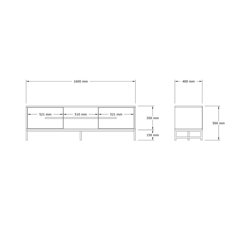 Casa si Gradina - Mobilier - Comode si corpuri - Console - Suport tv, Hanah Home, pal melaminat, stejar safir, 160x40x50 cm - Infinity.ro