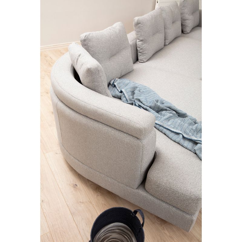 Casa si Gradina - Mobilier - Canapele si coltare - Coltare - Coltar, Atelier Del Sofa, lemn fag si pal, gri deschis, 140x385x200 cm - Infinity.ro