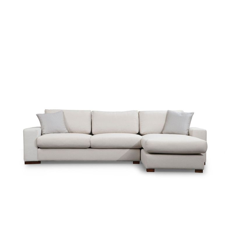 Casa si Gradina - Mobilier - Canapele si coltare - Coltare - Coltar, Hanah Home, lemn de fag si pal, alb, 270x194x95 cm - Infinity.ro